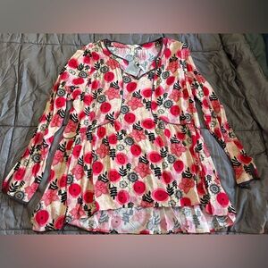 Matilda Jane Red and Black Floral Blouse